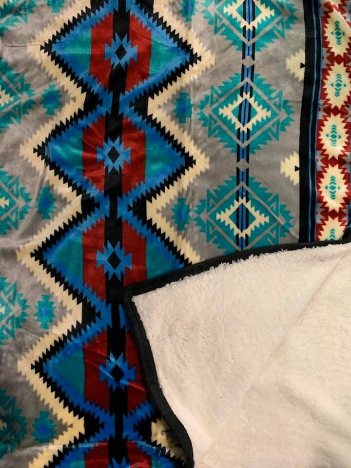 Native American Super Soft Plush Sherpa Full Size Blanket Etsy