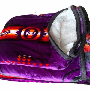 Southwest native Style Design king size super soft plush sherpa blanket