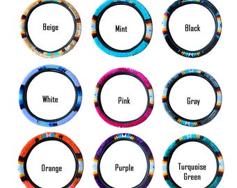 Funda para volante supersuave hecha a mano con diseño nativo del suroeste