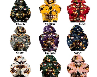 Native American style Super Soft Kids Jacket With Sherpa
