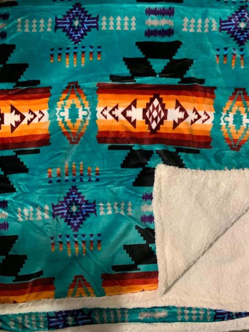 Native American Super Soft Plush Sherpa Queen Size Blanket Etsy