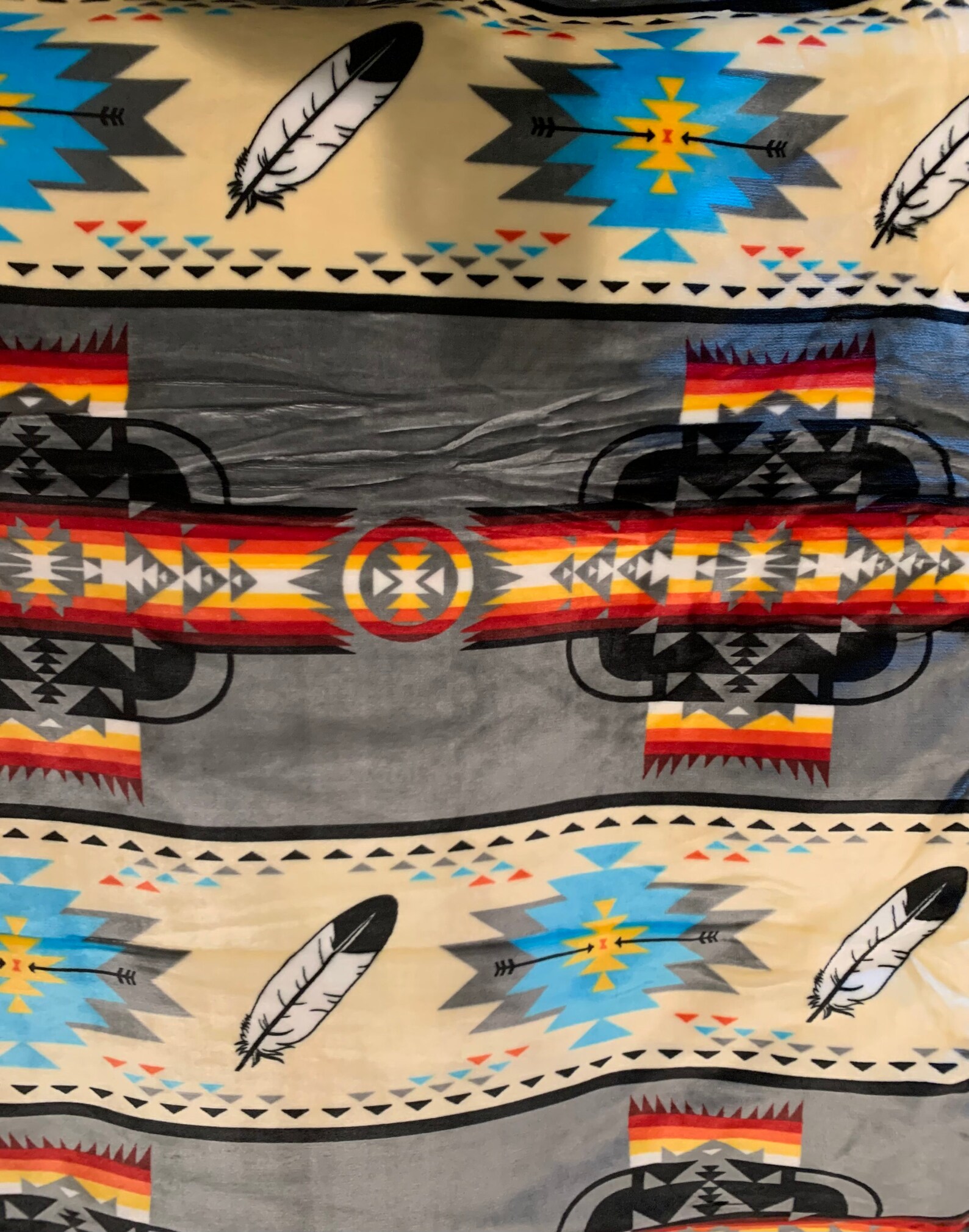 Southwest Native Full Size Plush Reversible Blanket Etsy