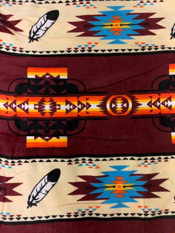 Southwest Native Feather Design Fleece Kid Blanket Single Side 1ply ...