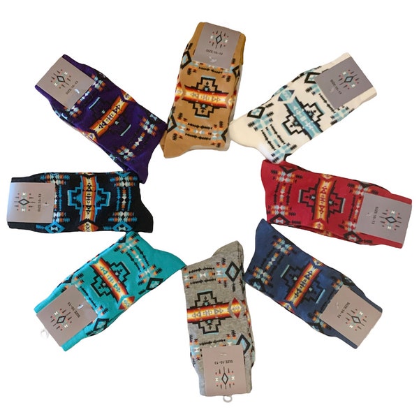 Southwest Native American Style Design New Diamond Adult Unisex Socks (9-13)