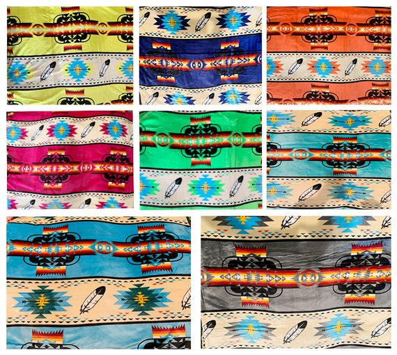 Southwest Native Full Size Plush Reversible Blanket Etsy