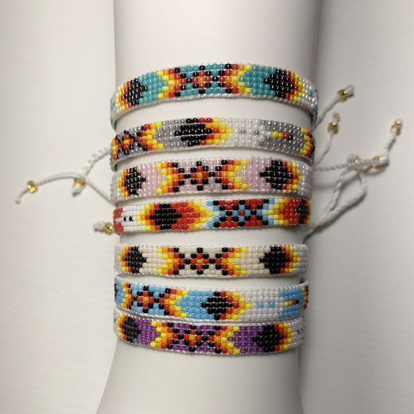 Southwest Native American Inspired adjustable Beaded Bracelet Handmade Jewelry