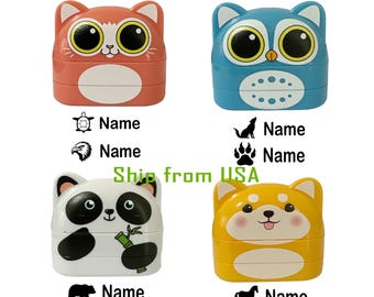 Sello de nombre personalizado: diseño nativo americano, sello de etiqueta escolar