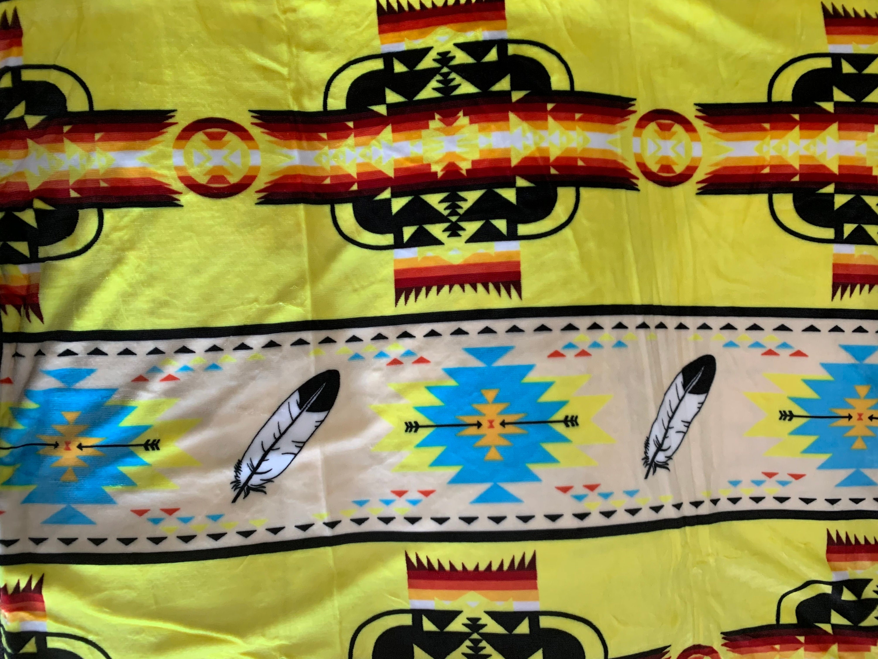 Southwest Native Full Size Plush Reversible Blanket Etsy