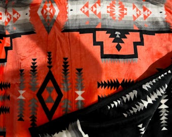 Southwest Native Design Super Soft Plush Reversible Full Size Blanket