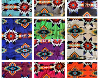 Southwest Native Style Design 9 Pieces Mixed Colors Full Fleece Blanket