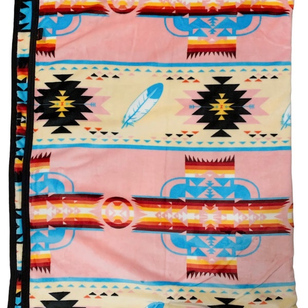 Native American Style Design Super Soft Feather Reversible Warm Blanket