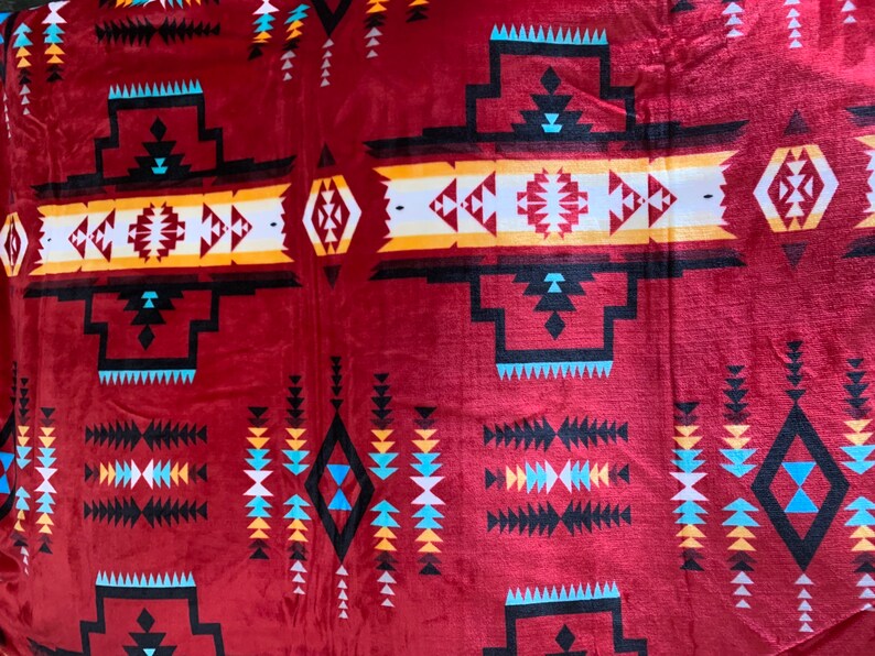 Native American Super Soft Plush Reversible Full Blanket Etsy
