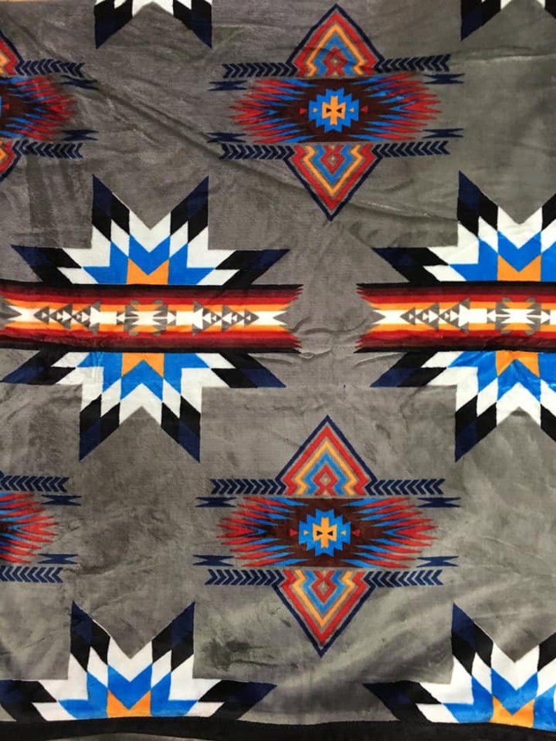 Native american super soft plush reversible Full size blanket Etsy