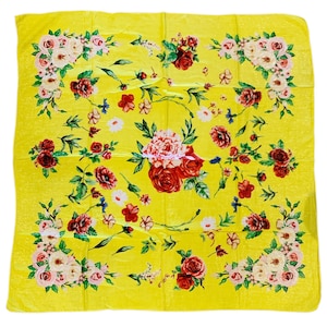 Metallic Flower Shawl ,Flower scarf.  New Design Rose Print,  Accessories,Native American Style 43&quot;x43&quot;