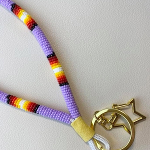 native Style beaded keychain black/silver