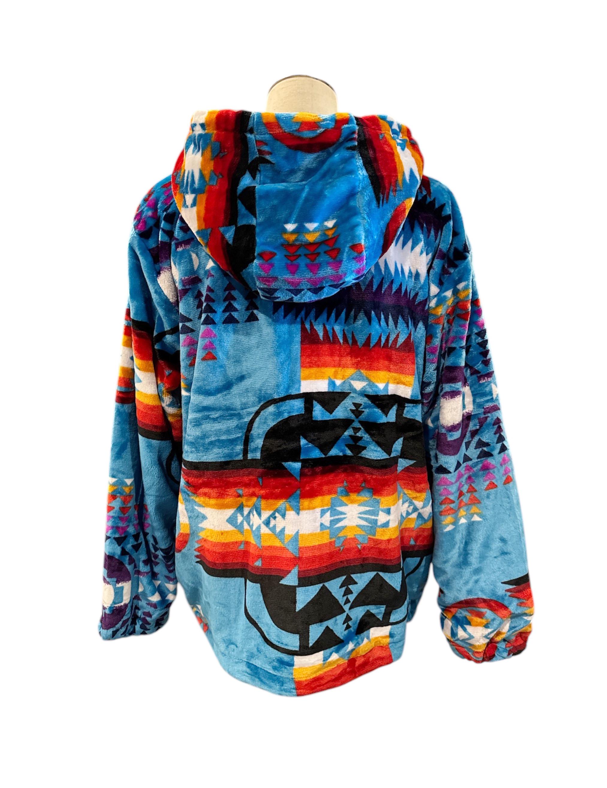 Native American Design Super Soft Zip-up Adult Hooded Jacket