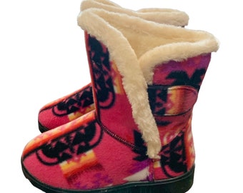 Native American Style Design Super Warm Youth Kids Boots