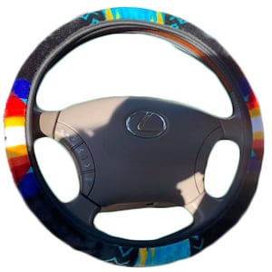 Native american super soft steering wheel cover black