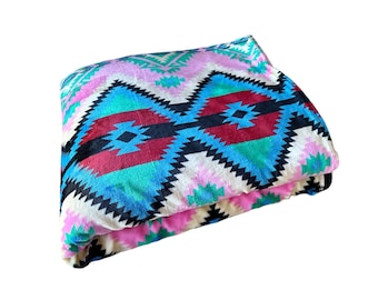 Manta con diseño del suroeste, súper suave y cálida, ideal para decorar el hogar y regalar en Navidad, 150 x 190 cm.