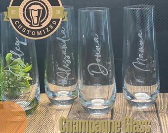 Personalized Stemless Champagne Flutes: Bridesmaid Proposal Gifts