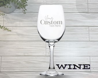 Personalized Etched Wine Glass: Custom Engraved Gift