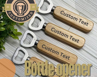 Personalized Wood Bottle Opener: Wedding Favors, Groomsmen Gift