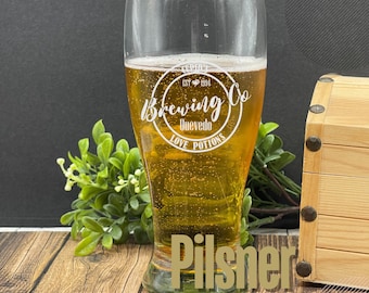 Laser Engraved Pilsner Glass: Personalized Beer Lover Gift
