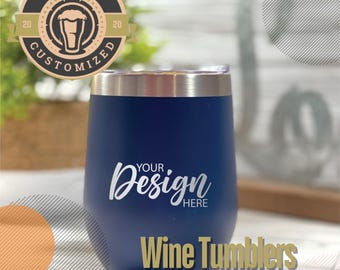 Custom Engraved Wine Tumbler: 12oz Insulated Stainless Steel Cup