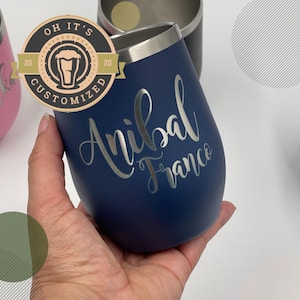 Personalized Wine Tumbler, Engraved Wine Tumbler, Monogram Wine, Bridesmaid Tumbler, Insulated Wine, Wine Cup with Lid