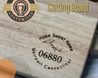Engraved Cutting Board with Handle: Personalized Charcuterie Board