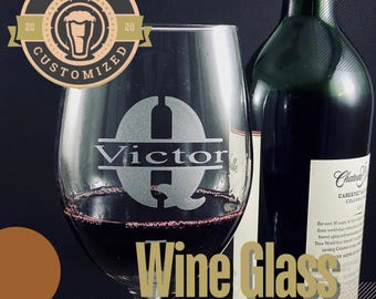 Custom Engraved Wine Glass, Personalized Bridesmaid Gift