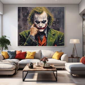 Joker Art Print, Why So Serious, Pop Art, Joker Poster, Joker Canvas Print, Eclectic Wall Art, Home Décor art.