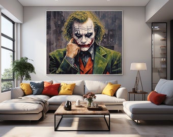 Joker Art Print, Why So Serious, Pop Art, Joker Poster, Joker Canvas Print, Eclectic Wall Art, Home Décor art.
