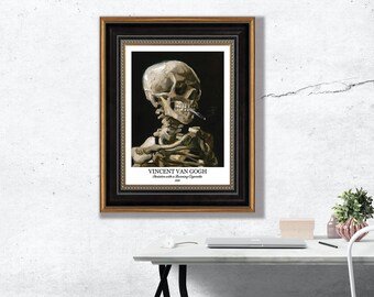 Vincent Van Gogh Giclee Print of A Skeleton with a Burning Cigarette