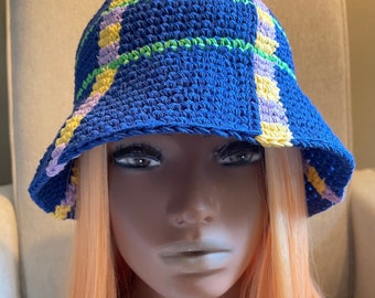 Green Crochet bucket hat - Saint Barts sun hat - Light weight soft crochet hat- Summer bucket hat- Cotton knit hat -Minimalistic crochet hat