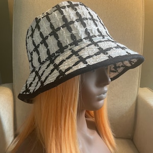 Kapelusz typu bucket hat Coco Tweed - wełniany kapelusz typu bucket hat - jesienna czapka - zimowa czapka typu bucket hat