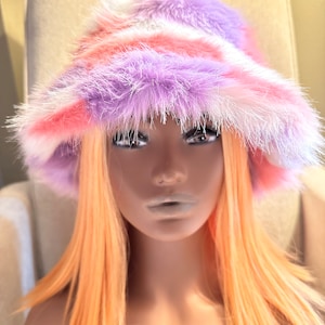 Incredibly Soft Fur Fluffy Fuzzy Bucket Hat -Vegan Fur Hat -Festival Hat-Floppy Hat-Fur Hat-Fake Fur Hat-Rave Hat-Vegan Hat-Shearling Hat
