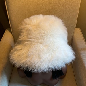 Incredibly Soft Adjustable Fur Fluffy Fuzzy Bucket Hat vegan Fur Hat ...