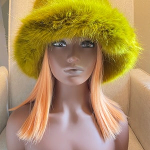 Incredibly Soft Fur Fluffy Fuzzy Bucket Hat Vegan Fur Hat image 2