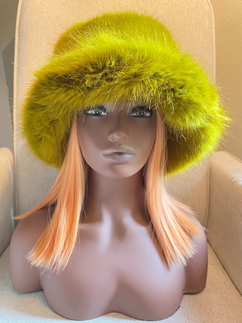 Incredibly Soft Fur Fluffy Fuzzy Bucket Hat Vegan Fur Hat image 2