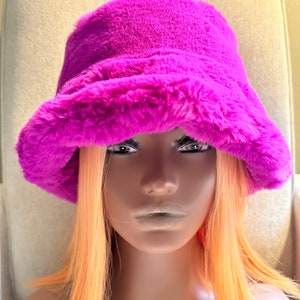 Incredibly Soft Fur Fluffy Fuzzy Bucket Hat -Vegan Fur Hat -Festival Hat-Floppy Hat-Fur Hat-Fake Fur Hat-Rave Hat-Vegan Hat-Shearling Hat