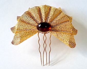 Large Vintage Hair Comb Art Deco Hair Comb with Jewels Hair Accessory