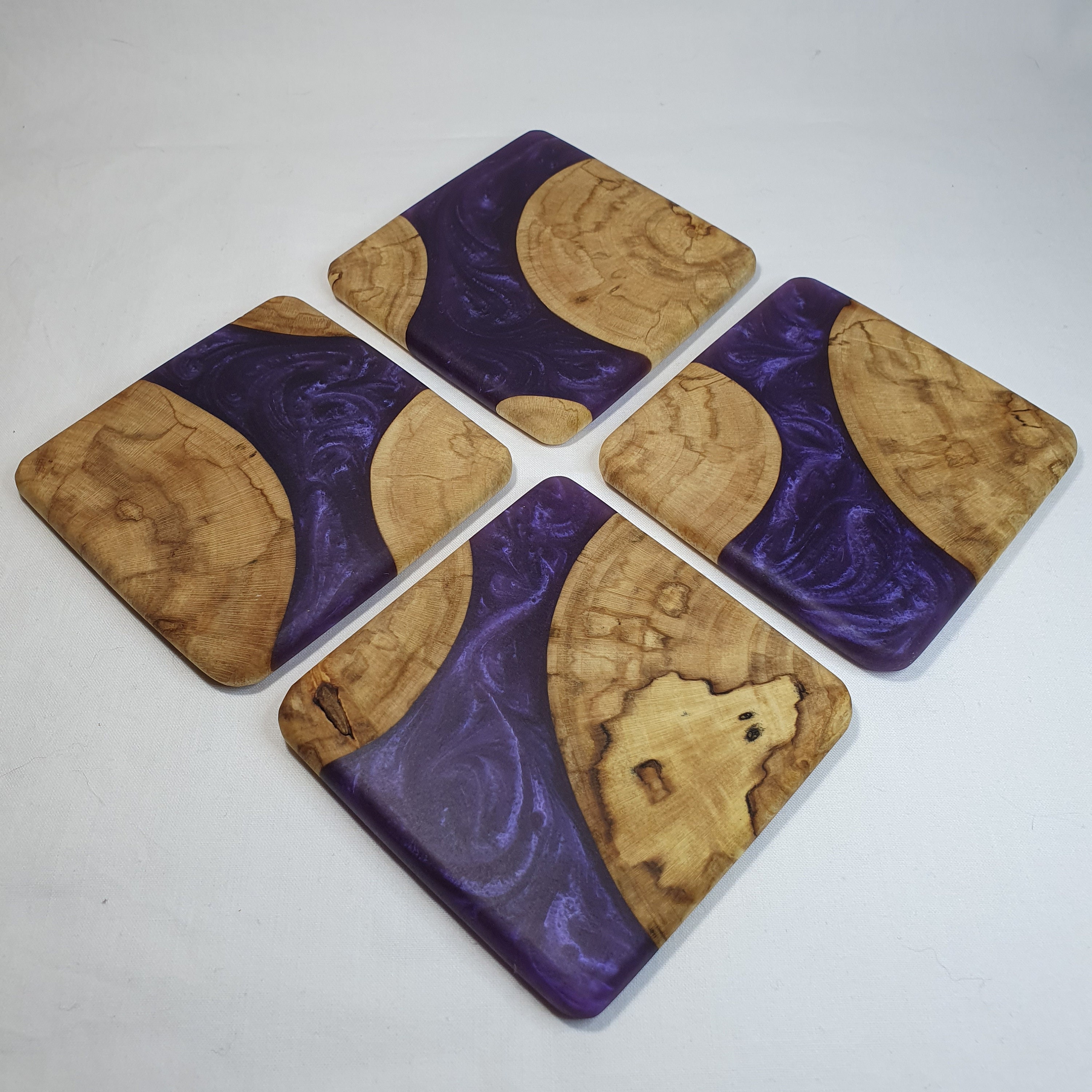 Drinks Coaster Set Handmade from Resin and A Variety Of Woods Etsy