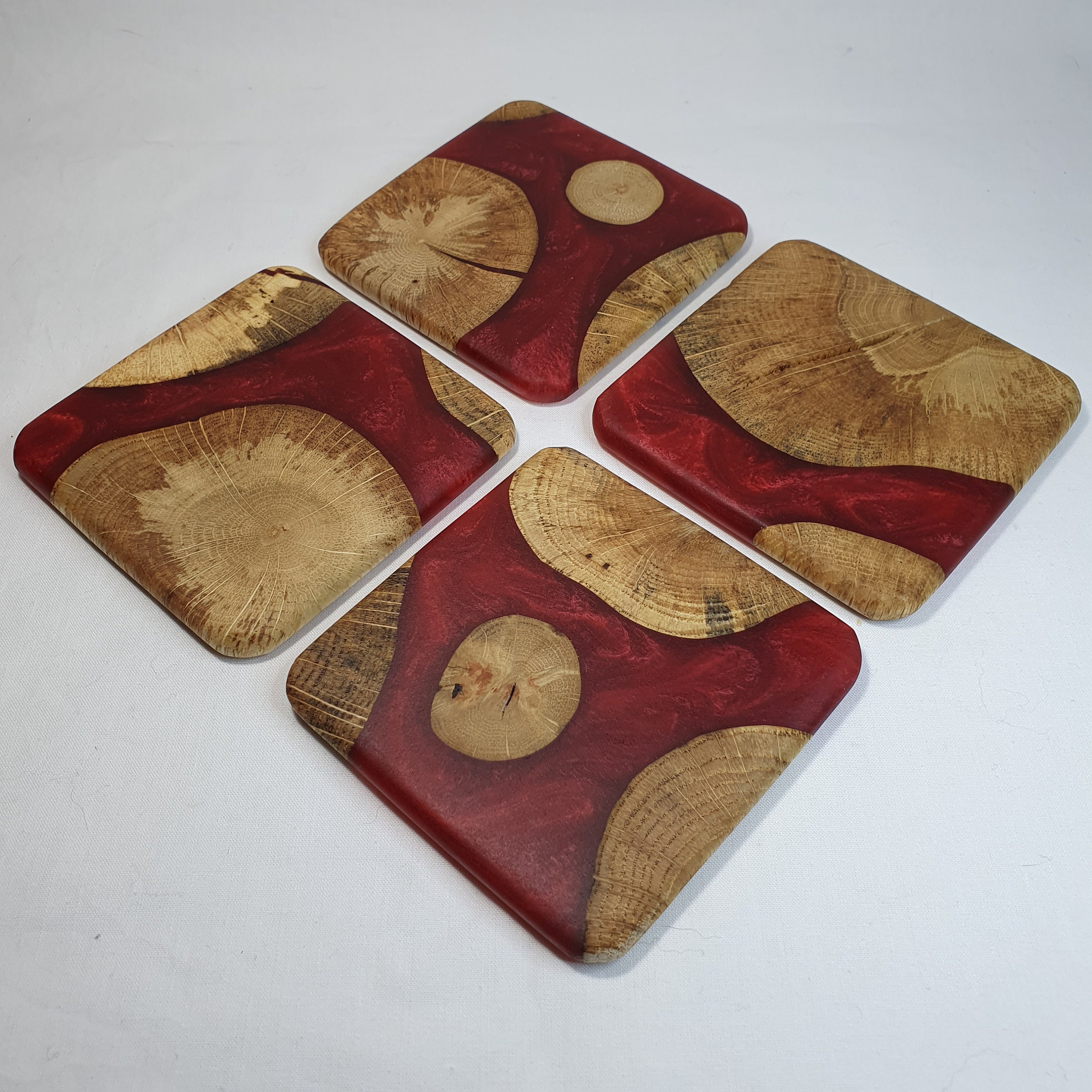 Drinks Coaster Set Handmade from Resin and A Variety Of Woods Etsy