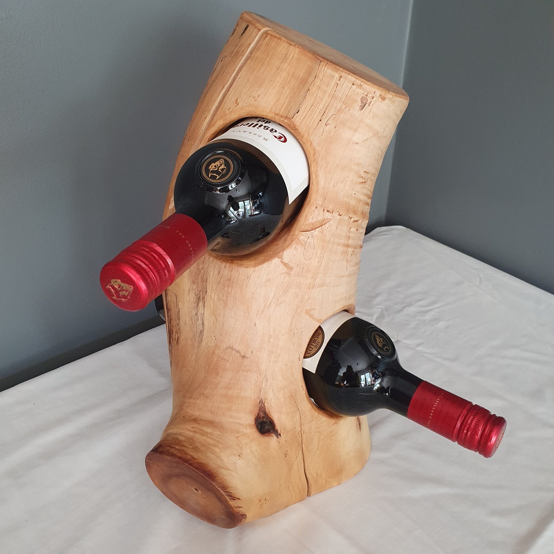 Hand Crafted Log Wine Bottle Holder / Rack Etsy