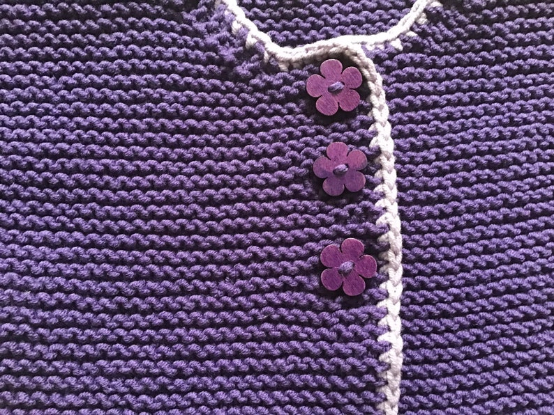 Ready to Ship 62-68 Cardigan Purple Baby Child Hand Knitted Autumn Girl Gift J\u00e4ckchen Baby Cardigan Cotton Christmas Babygirl