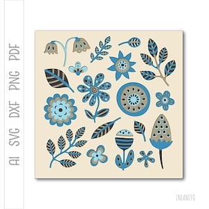 Caja de sombras de flores SVG, archivo de corte en capas, diseños de Cricut, diseños de primavera SVG, cartulina SVG, patrón de corte, papel de plantilla digital
