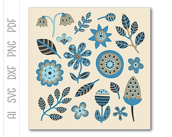 Flowers Shadow Box SVG: Layered Paper Cut File (Digital Template)