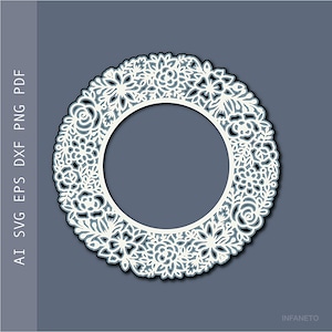 Layered Flower SVG: Floral Frame Cut File for Cricut