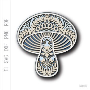 Multilayer Mushroom SVG, Paper Cut File, Layered Template, Cricut SVG, Mandala SVG, Laser Cut Digital File, Vector SVG, Silhouette SVG file.

This image is a layered SVG containing 5 (five) different layers, that you can place one on top of the other.

Digital files are created for cutting machines.